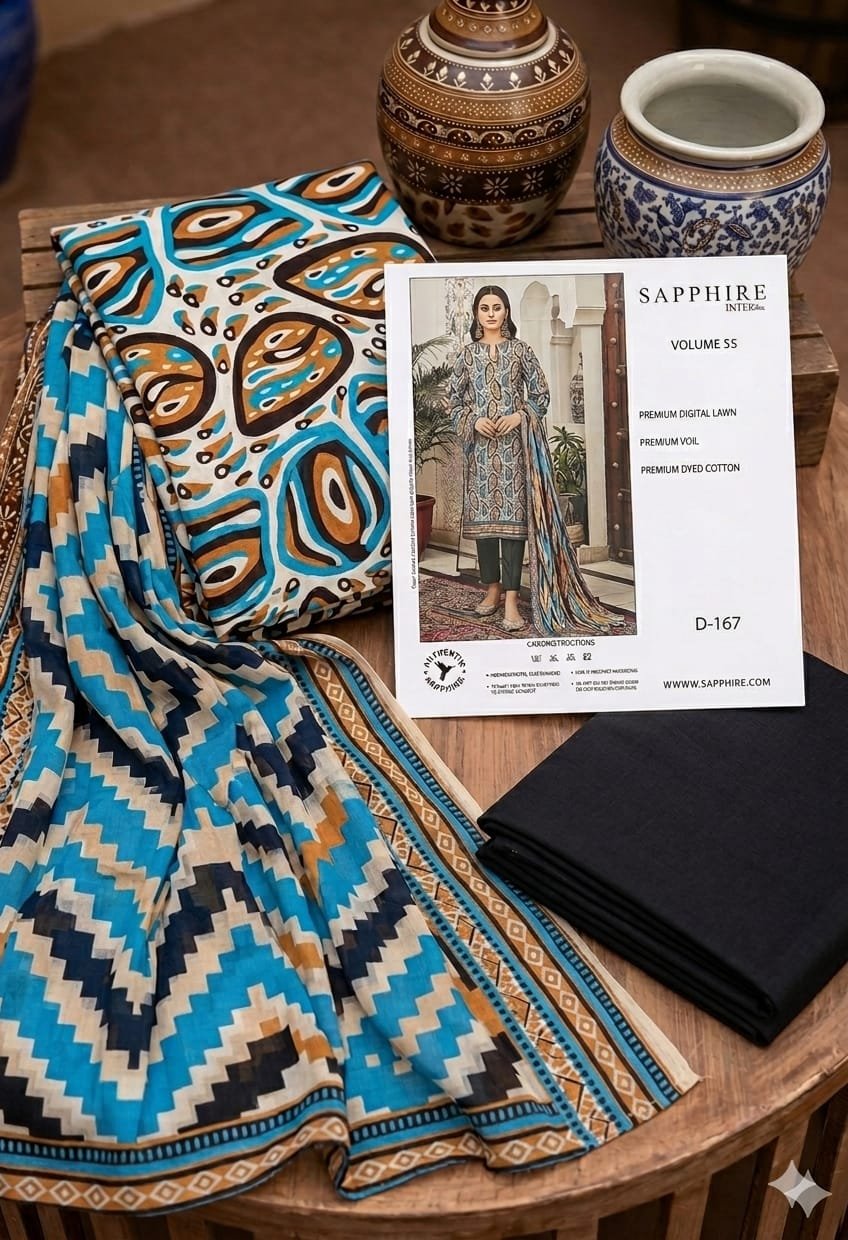 *Brand*SAPPHIRE* Category* _LAWN 3PC_