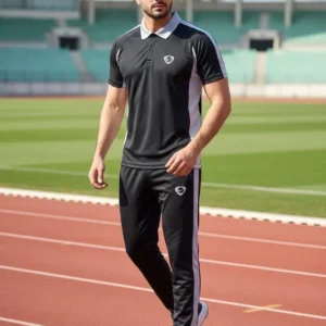 Men Dri Fit Track Suit Black White Pakistan
